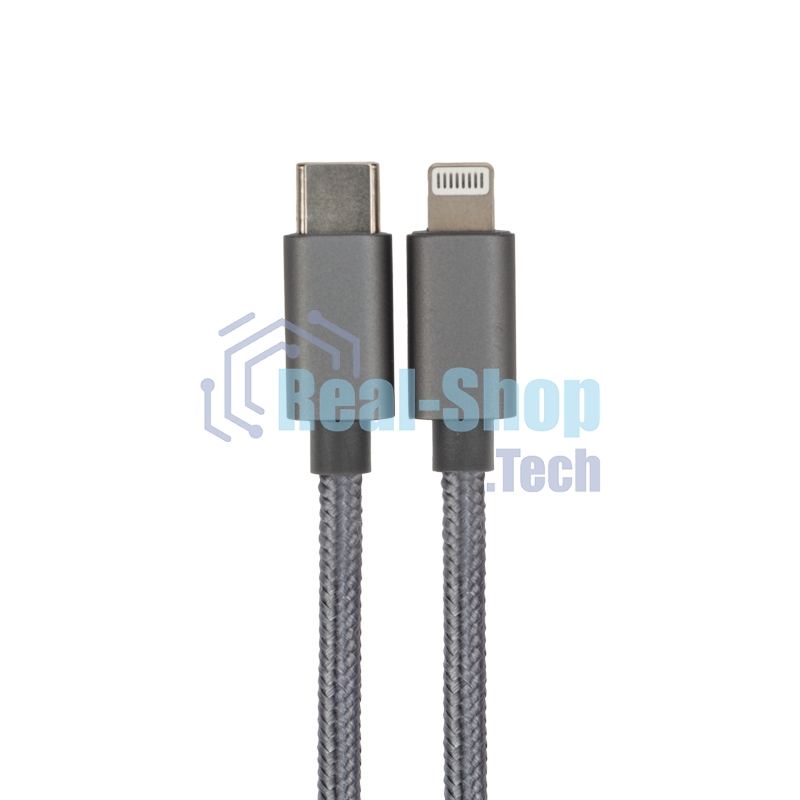 Кабель Rexant Type-C - Lightning PD/1м/nylon/gray