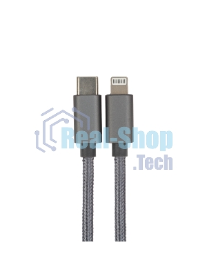 Кабель Rexant Type-C - Lightning PD/1м/nylon/gray