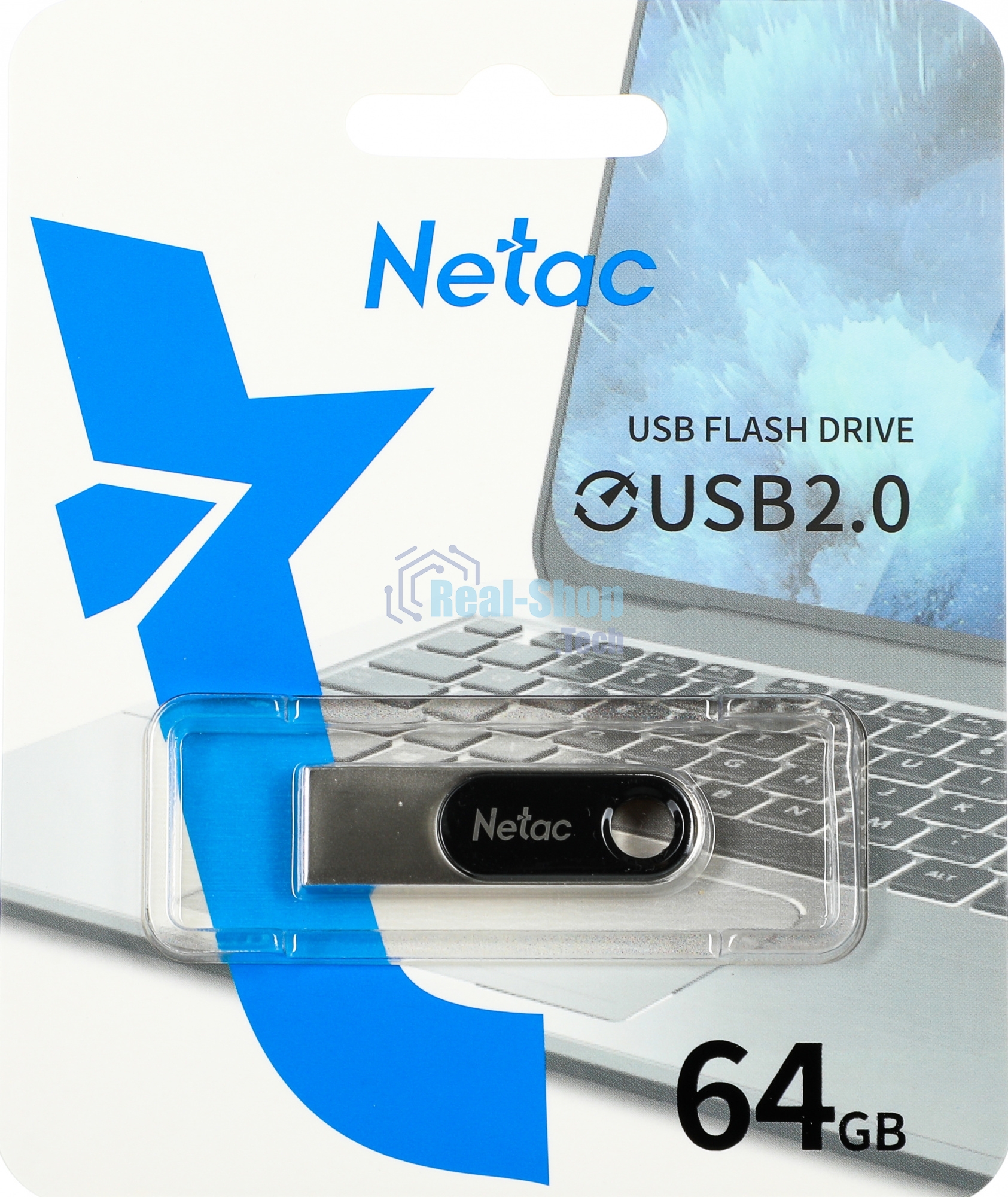 Флешка USB Netac U278 64Gb NT03U278N-064G-20PN, USB 2.0, металлическая матовая