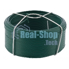 Проволока с ПВХ покрытием Сибртех, зеленая 1,2 мм, длина 50 м