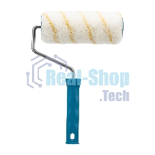 Валик в сборе Matrix полиакрил желтая полоса, 180 мм, ворс 12 мм, D 48 мм, D ручки 8 мм