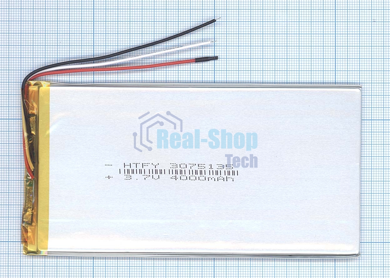 Аккумулятор Li-Pol (батарея) 3x75x135 мм 3pin 3.7V/4000mAh