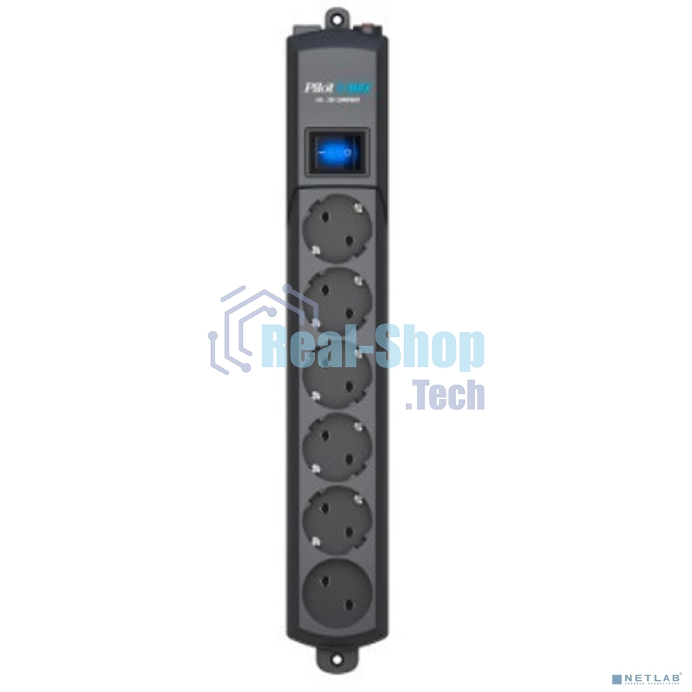 Сетевой фильтр Surge protector Pilot S Max (5 euros + 1GP), 15A/3.5kVA, automatic, 3 m, graphite