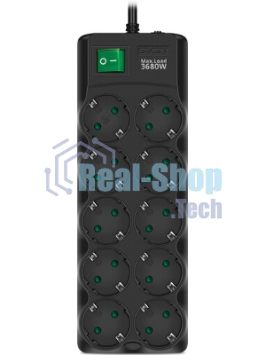 Сетевой фильтр SVEN SF-10E-16 1,8 м (10 розеток) черный