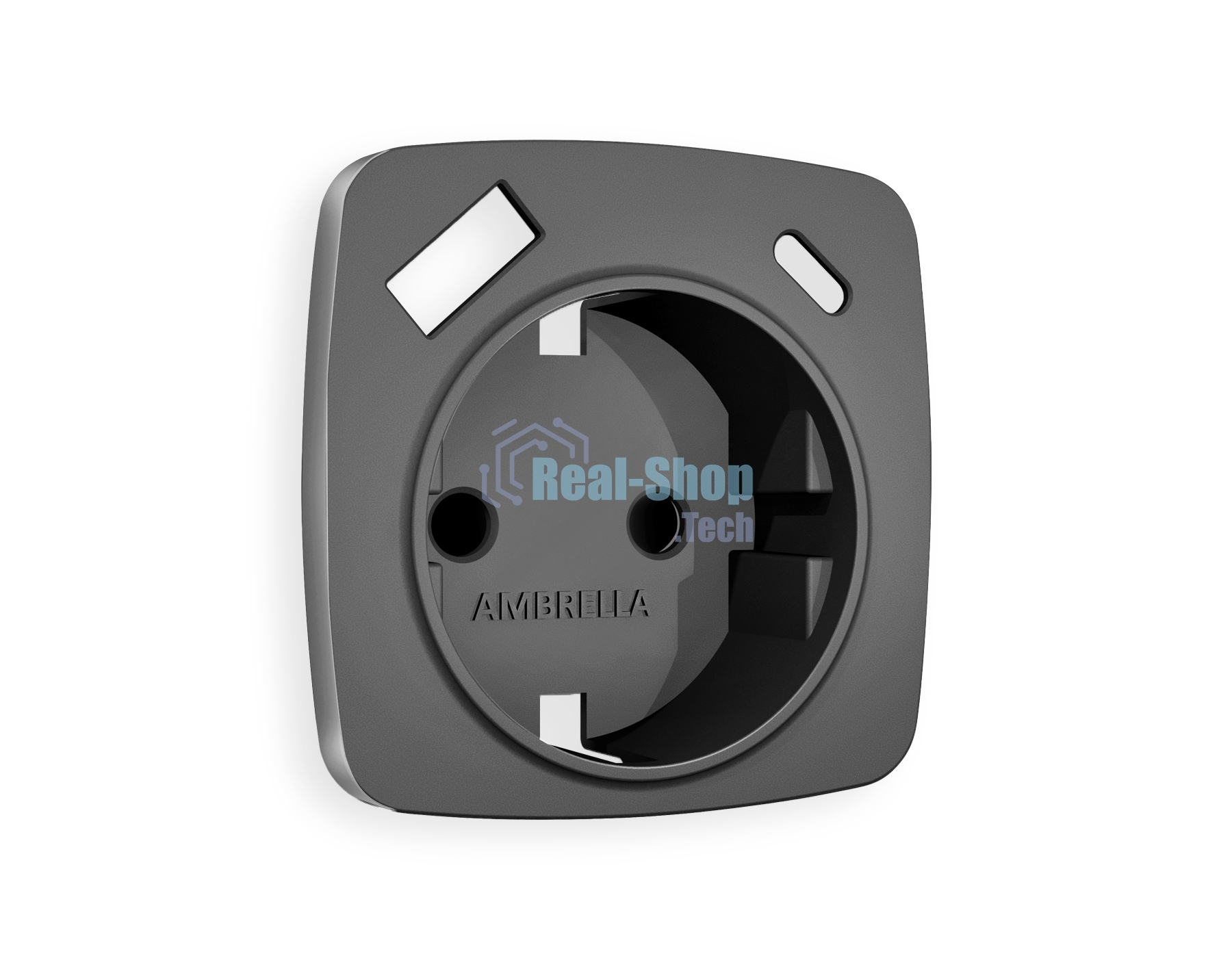 Лицевая панель OMEGA (Антрацит серый) для электрической розетки с/з со шторками 2USB A+C QUANT OP6600