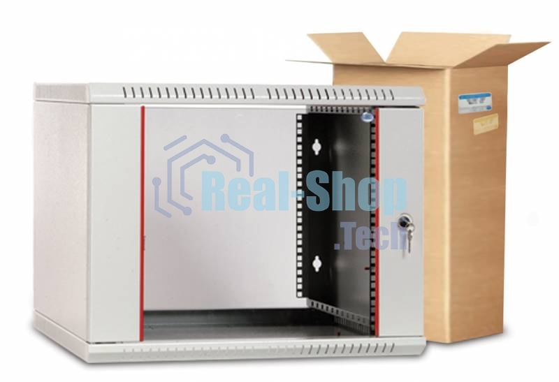 Шкаф настенный ЦМО ШРН-Э-12.500.1 12U 600x520 мм пер. дв. стал. лист несъемные бок. пан. серый