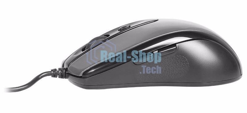 Мышь проводная A4Tech N-708X серый глянец/черный, 1600 dpi, USB, кнопки - 6