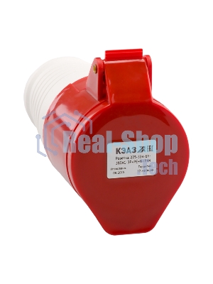Розетка кабельная 225 32А 380AC 3P+PE+N 6ч IP44 КЭАЗ 222753