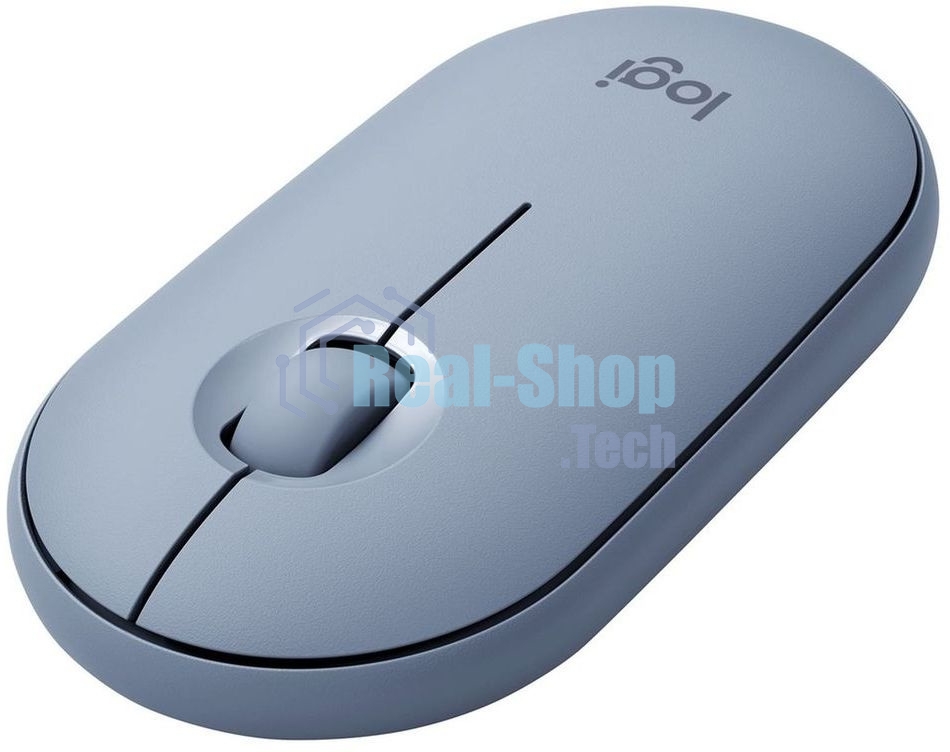 Мышь беспроводная Logitech Pebble M350 серый, 1000 dpi, радиоканал, Bluetooth, USB, кнопки - 3