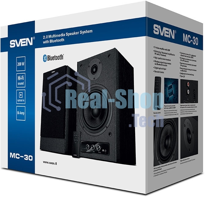 Акустическая система SVEN АС MC-30, черный (200 Вт, Bluetooth, пульт, Optical)