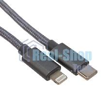 Кабель Rexant Type-C - Lightning PD/1м/nylon/gray