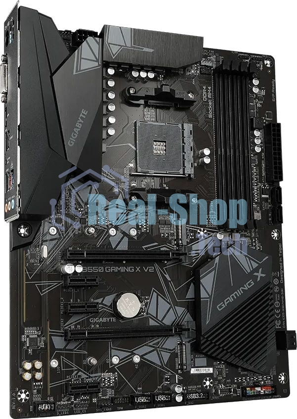 Материнская плата Gigabyte B550 GAMING X V2, AM4, AMD B550, 4xDDR4, 4xSATA, 2xM.2, 1xPCI-E 4.0 x16, 1xPCI-E 3.0 x2, 1xHDMI, 1xDVI-D, 1x 1Gb LAN, 1xUSB 3.2 Gen 2, 3xUSB 3.2 Gen 1, 2xUSB 2.0, 3x3.5 мм, 7.1, Standard-ATX