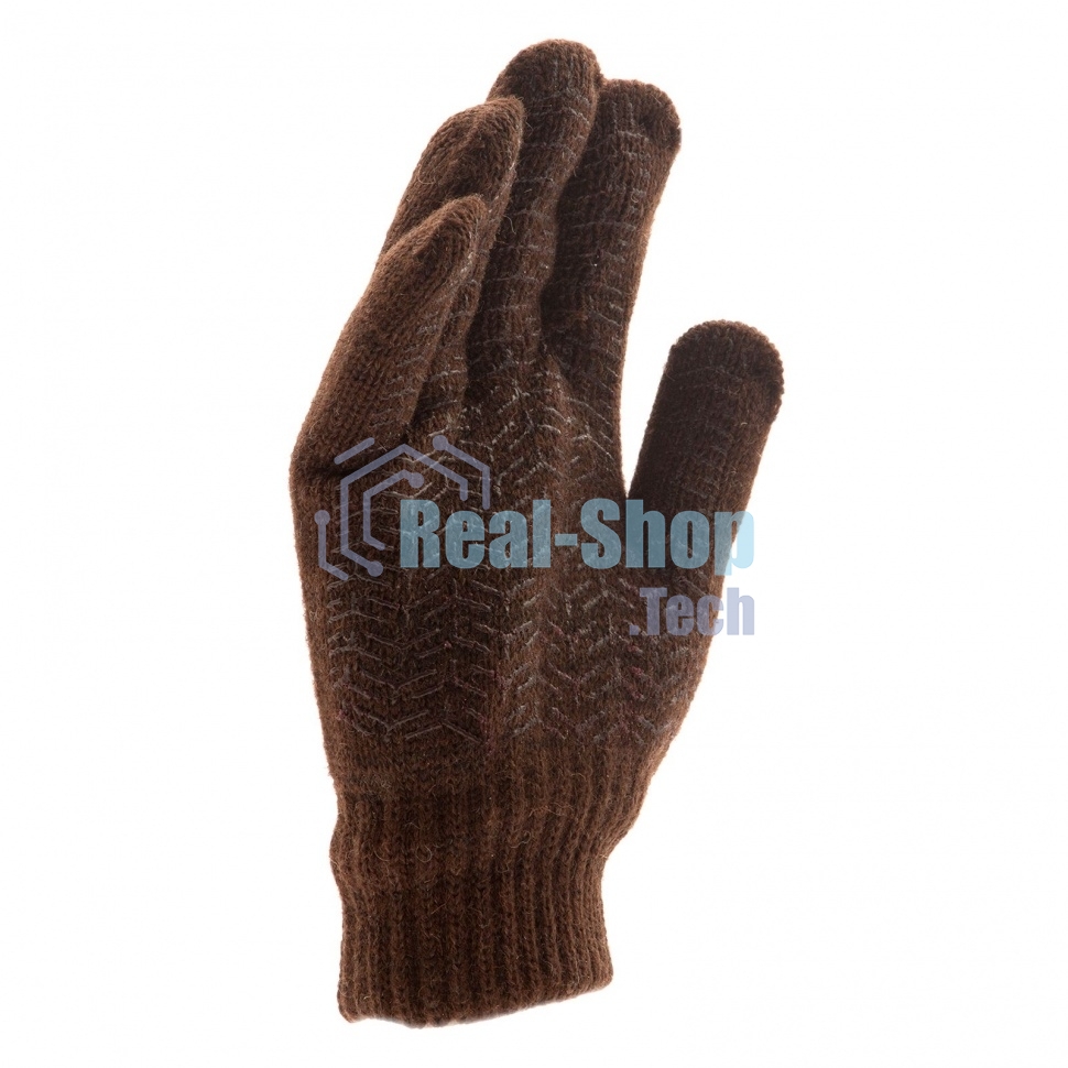 Перчатки трикотажные Сибртех двойные, верблюжья и овечья шерсть, ПВХ покрытие