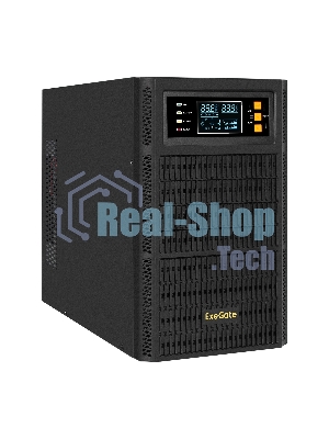 Источник бесперебойного питания On-line ExeGate PowerExpert TL-3000.72V.LCD.AVR.3SH.USB.RS232.SNMP 3000VA/3000W, On-Line, PF=1, LCD, 3*Schuko, RS232, USB, SNMP-slot, встроенные батареи 12V 7.2Ah - 6шт, возможность подключения до 4 внешних батарейных блоков 72В, Tower, металлический корпус, черный