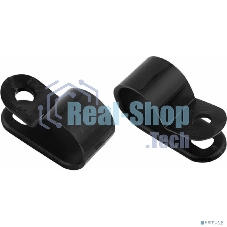 Кабельная скоба под винт Rexant 5 мм, черная, упаковка 50 шт.