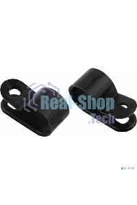 Кабельная скоба под винт Rexant 5 мм, черная, упаковка 50 шт.