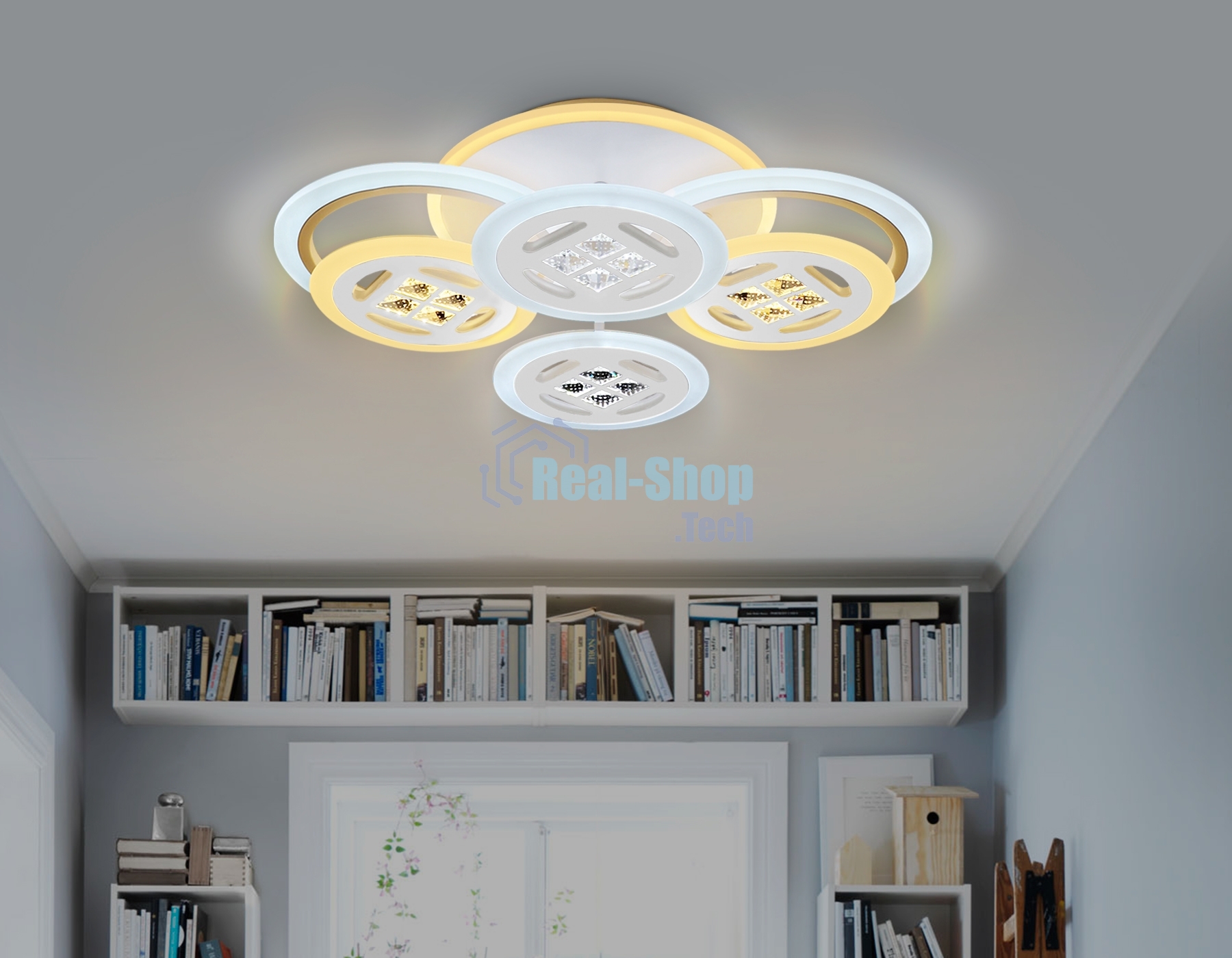 Светильник Ambrella light FA2951/6 WH белый 4200K/3000K+6400K/6400K+3000K 125W 550*405*150 (ПДУ ИК)