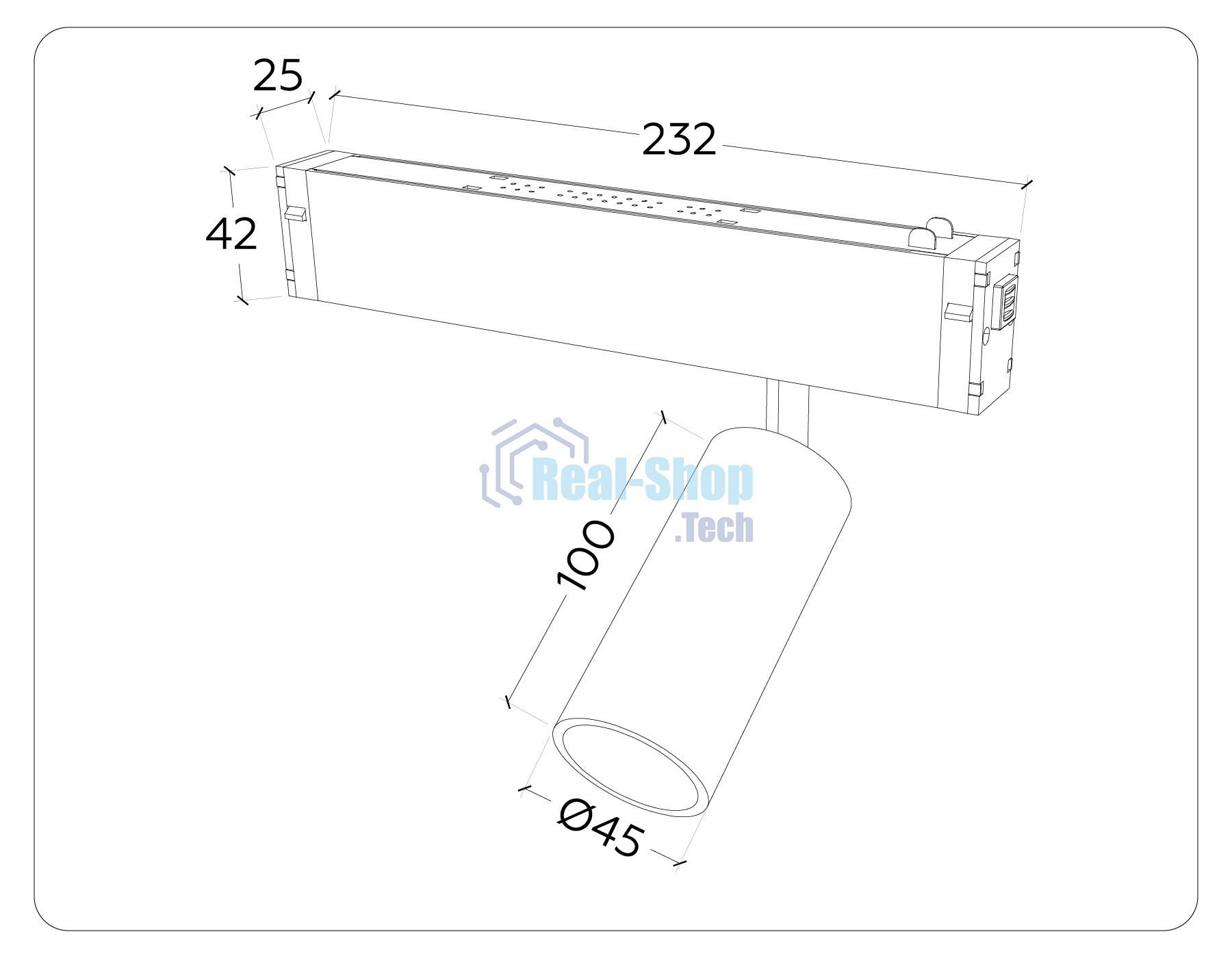 Управляемый светодиодный светильник для шинопровода Magnetic Ambrella light GL1212 BK черный IP20 12W 3000K-6400K 220V 36° D45*100 (Без ПДУ)