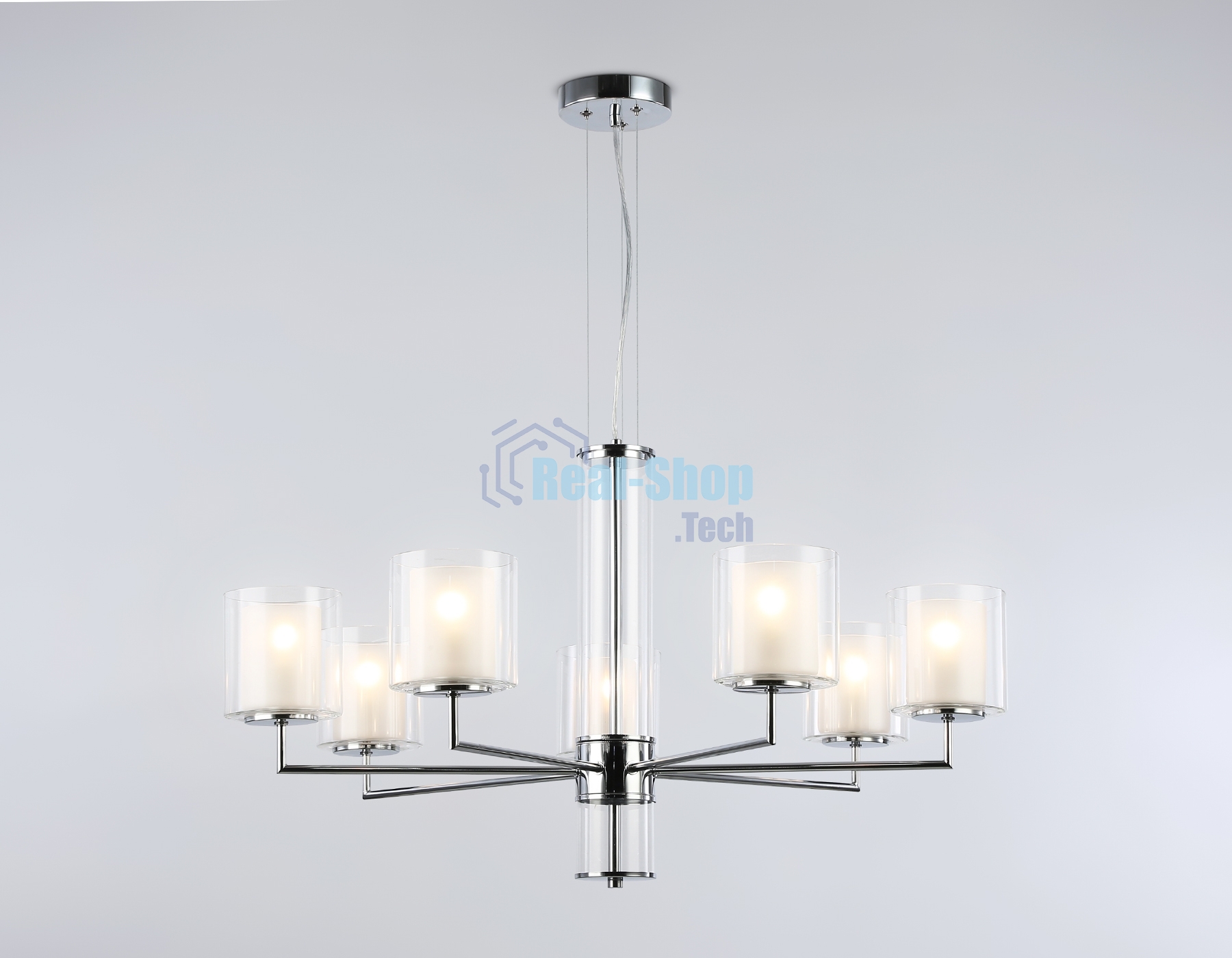 Люстра Ambrella light LH56003/7 СH/FR хром/белый матовый E14*7 max 40W D790*1260
