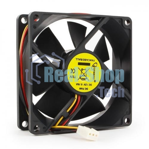 Вентилятор для корпуса Gembird FANCASE/BALL черный, 80 мм, 2600 об/мин, 27 дБ, 3 pin