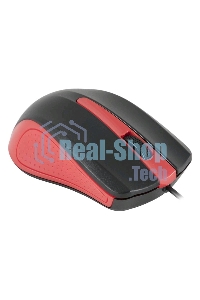 Мышь проводная Oklick 225M черный/красный, 1200 dpi, USB, кнопки - 3