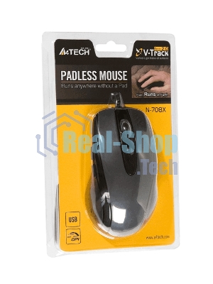 Мышь проводная A4Tech N-708X серый глянец/черный, 1600 dpi, USB, кнопки - 6