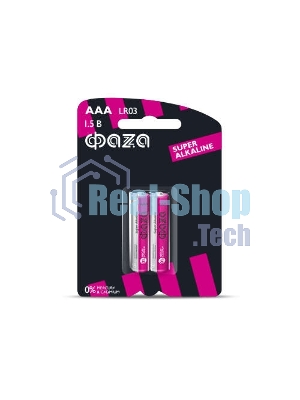 Элемент питания алкалиновый LR03 Super Alkaline BL-2 (уп.2шт) ФАZА 4897062858474, 1.5 В