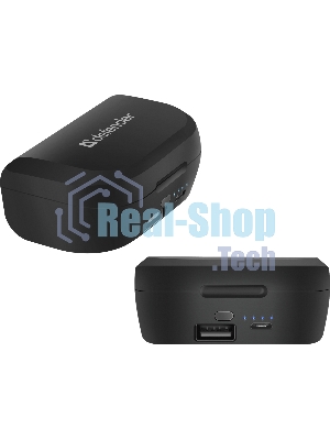 Наушники TWS Defender Twins 639 черный, внутриканальные, Bluetooth, до 4 ч