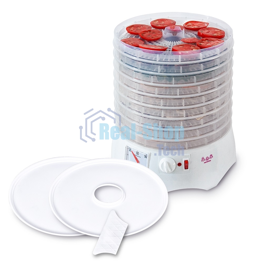 Сушилка для овощей и фруктов Мастерица EFD-0903VM с прозрачными поддонами + 2 поддона д/пастилы и лопатка для разравнивания