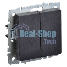 Выключатель 2-кл. СП BRITE ВС10-2-0-БрЧ 10А черный IEK BR-V20-0-10-K02 Выключатель 2-кл. СП BRITE ВС10-2-0-БрЧ 10А черный IEK BR-V20-0-10-K02