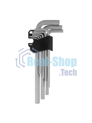 Набор ключей имбусовых Сибртех HEX, 2-12 мм, CrV, 9 шт., удлиненные