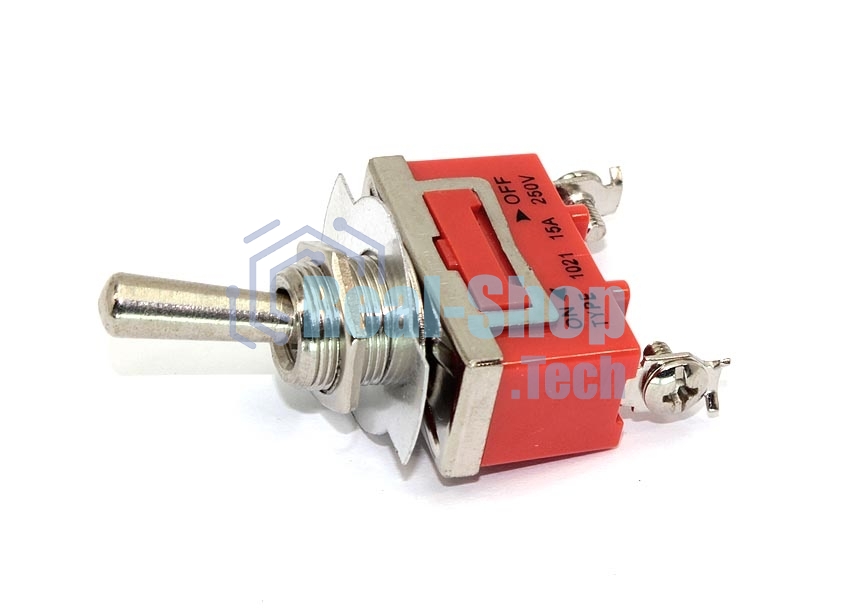 Тумблер E-TEN1021, 250V, 15А, 2 контакта, клеммы под винт, ON-OFF (9054) 301113