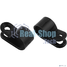 Кабельная скоба под винт Rexant 9 мм, черная, упаковка 50 шт.