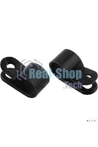 Кабельная скоба под винт Rexant 9 мм, черная, упаковка 50 шт.