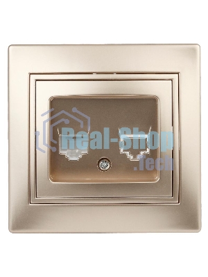 Розетка информационная RJ45, IP20, СУ, Plano, шампань | Б0030087 | Intro