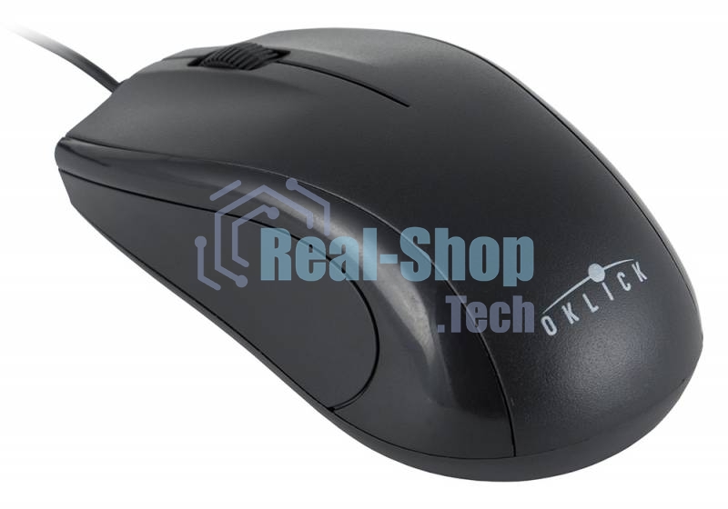 Мышь проводная Oklick 185M черный, 1200 dpi, USB, кнопки - 3