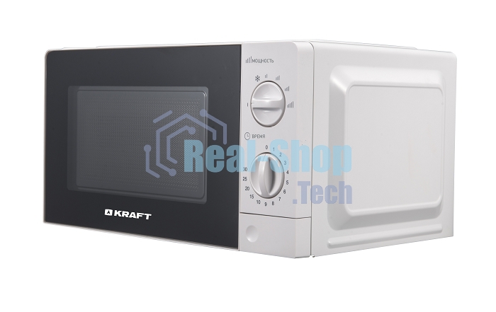 Микроволновая печь Kraft KF-20MW7W-101M белый, 20 л, 700 Вт, переключатели - поворотный механизм