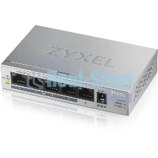 Коммутатор Zyxel GS1005HP Switch PoE +, 5xGE (4xPoE +), desktop, metal, silent, PoE budget 60 W