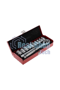 Набор торцевых головок Rexant 1/2, головки 10-24 мм, с трещоточным ключом, 12 предметов