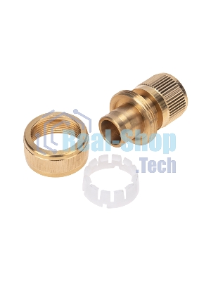 Коннектор латунный, быстросъемный, для шланга 3/4 Четыре Сезона