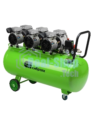 Компрессор безмаслянный малошумный Сибртех МБ 2250/100, 2250 Вт, 100л, 400 л/мин
