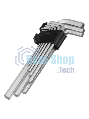 Набор ключей имбусовых Сибртех HEX, 2-12 мм, CrV, 9 шт., удлиненные