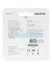 Флешка USB ADATA Classic C008 (AC008-16G-RKD), 16Gb, USB 2.0, R/W 30/6, черный/красный