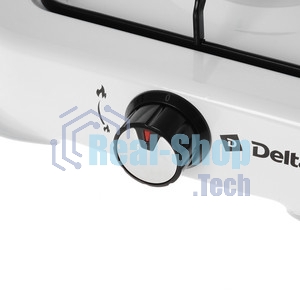 Плита настольная газовая Delta D-2205 белый, 2.2 кВт, газ, конфорки - 1, эмаль, поворотные переключатели