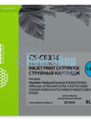 Картридж струйный Cactus CS-CB336 №140XL черный (29 мл.) для HP DJ D4263/D4363/DJ J5783/J6413/PSC C4273/C4283/C4343/C4383/C4473/C4483/C4583/C5283/D5363