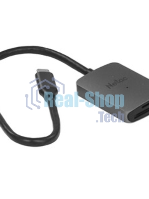 Кард-ридер Netac Flash WK12/серый/SD/SDHC/SDXC/microSD/microSDHC/microSDXC/USB 3.0 Type-C/пластик