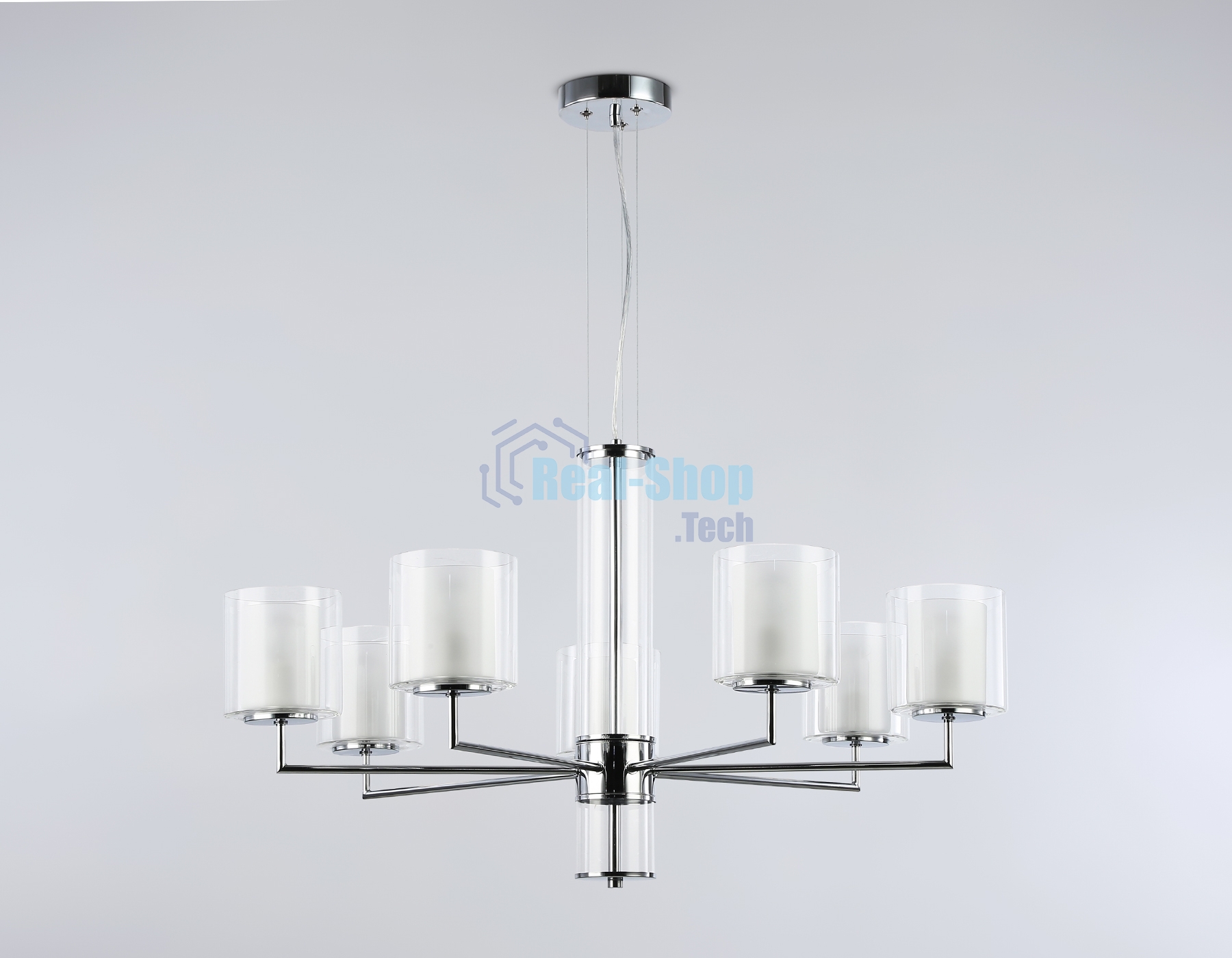 Люстра Ambrella light LH56003/7 СH/FR хром/белый матовый E14*7 max 40W D790*1260