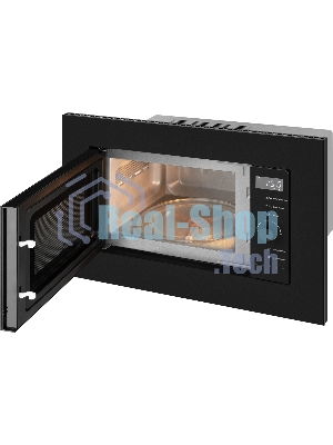 Встраиваемая микроволновая печь Weissgauff HMT-620 BG Grill Matt Edition черный, 20 л, 700 Вт, переключатели - сенсор, поворотный механизм