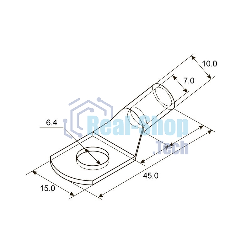 Наконечник Rexant ТМЛ 25–6–8 (25 мм²-Ø 6 мм) ГОСТ 7386-80 (в упак. 5 шт.)