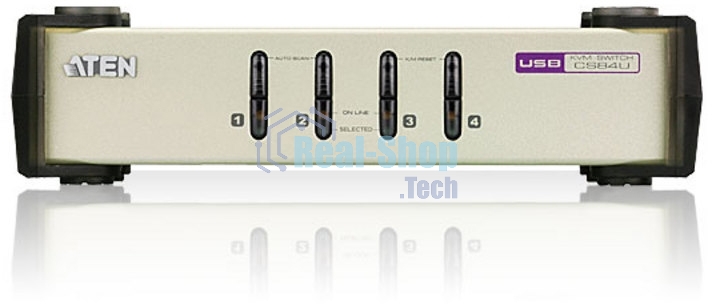 Переключатель ATEN CS84U(-AT) 4-портовый KVM-переключатель 1 user(HDB15(SVGA Female)+KBD(PS/2)+MOUSE(PS/2), KVM-порты: SPHD18(Female). В комплекте: кабели KVM (2L-5201P)-4шт. Не требует внешнего питания